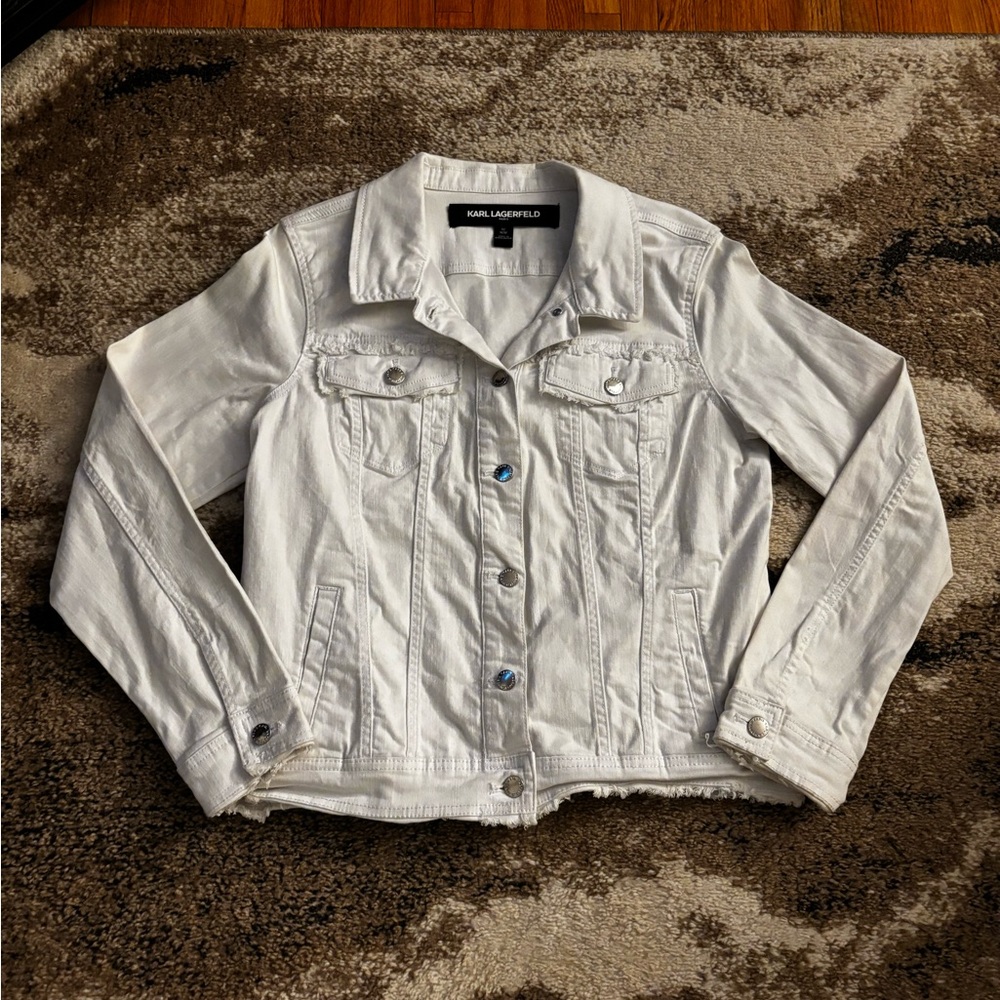Karl Lagerfeld White Denim Jacket